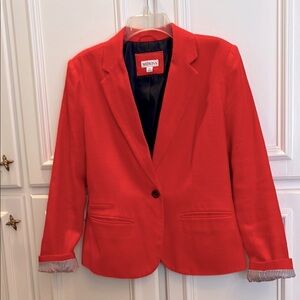 Orange Tailored Blazer with Notched Lapels